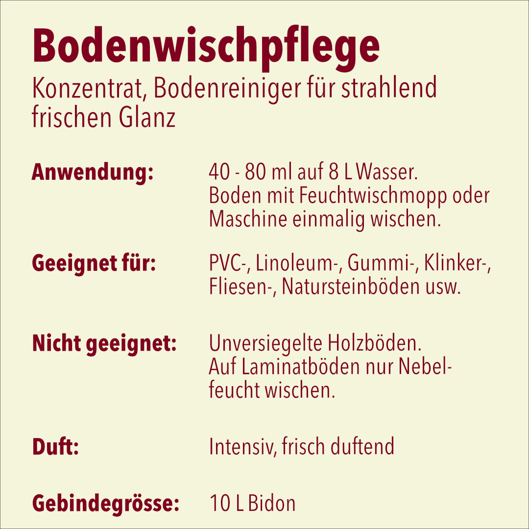 Bodenreiniger, pH-Wert 8-9, Palette mit 60 Kanister à 10 Liter