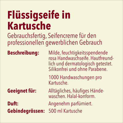 Flüssigseife in Kartusche CW 500, rosa, 12 Stück à 500 ml