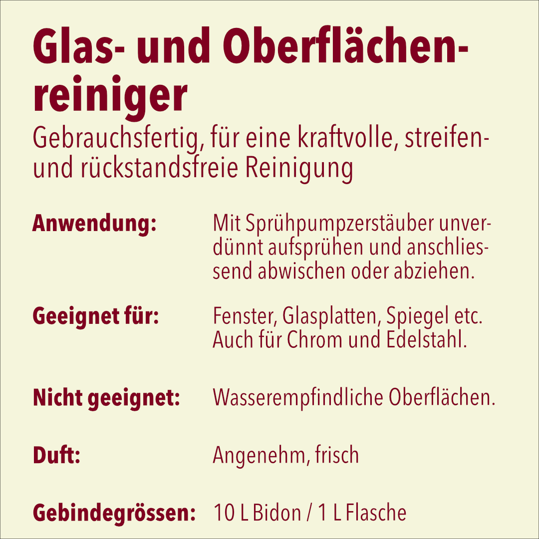 Glas- und Oberflächenreiniger, blau, Palette mit 60 Kanister à 10 Liter