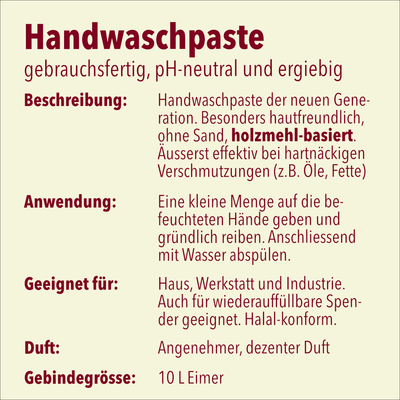 Handwaschpaste für starke Verschmutzungen, pH-neutral, 10 Liter