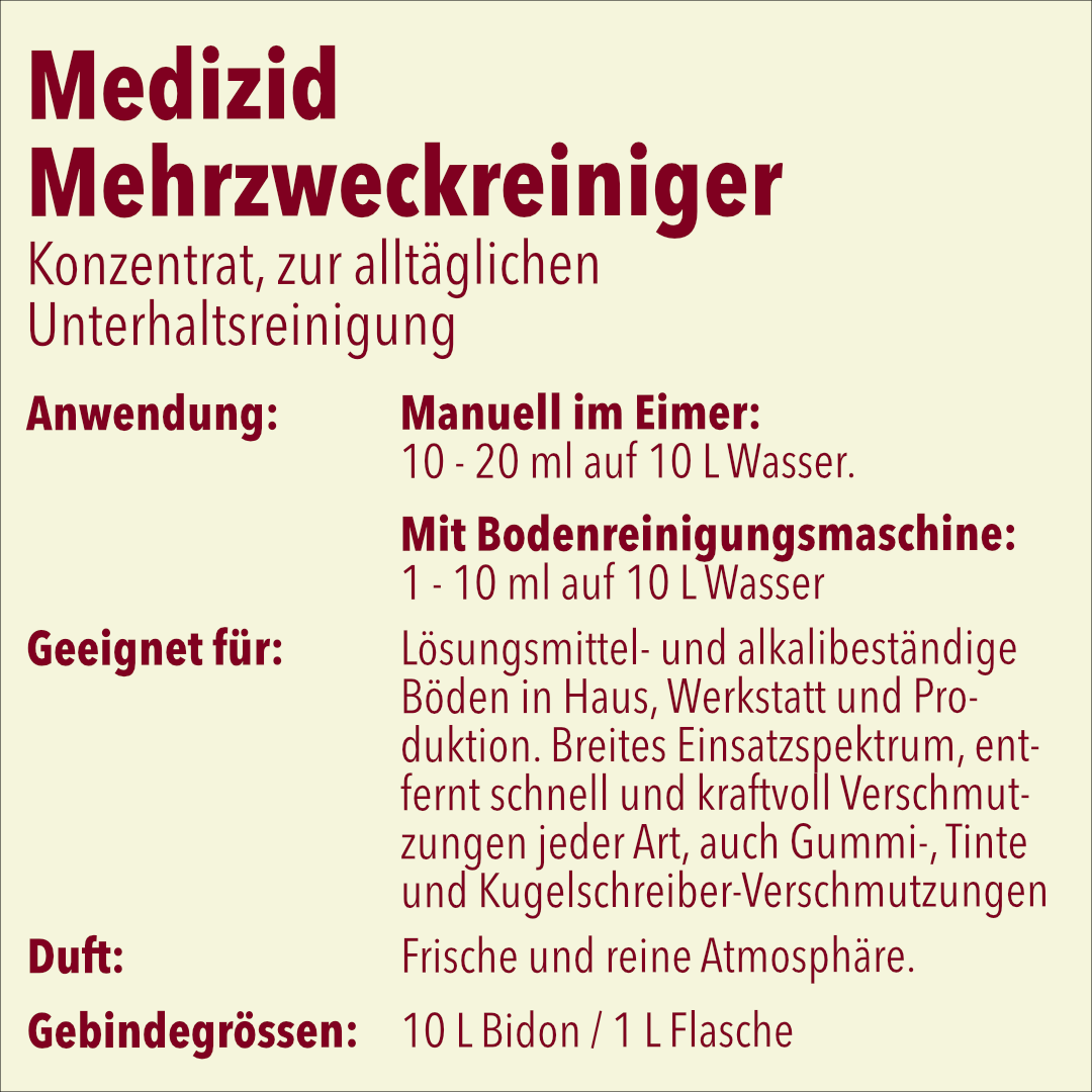 Mehrzweckreiniger MEDIzid© O1, 10 Liter, Ecolabel