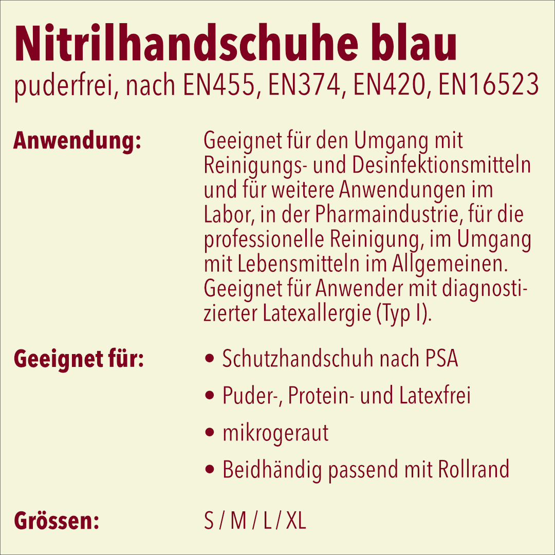 Gants d'examen NextGen® EN 455, bleu nitrile, non poudrés, 100 pièces