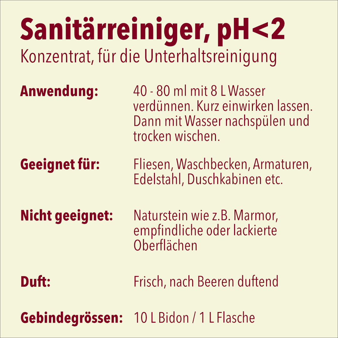 Sanitärreiniger, gegen Kalkverunreinigungen, rosa, PH <2, Palette mit 60 Kanister à 10 Liter