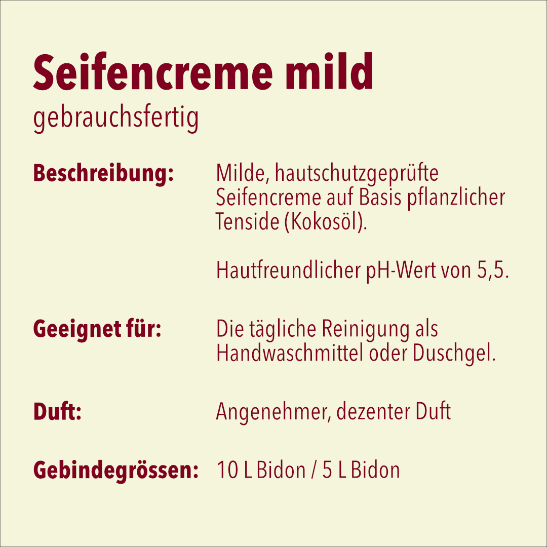 Seifencreme aus pflanzlichen Rohstoffen, rosa, 5 Liter